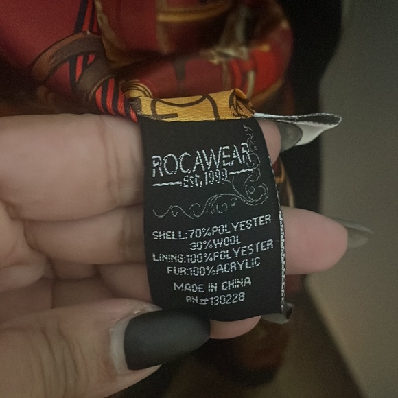 Rocawear black coat with leather detail M - Picture 6 of 12